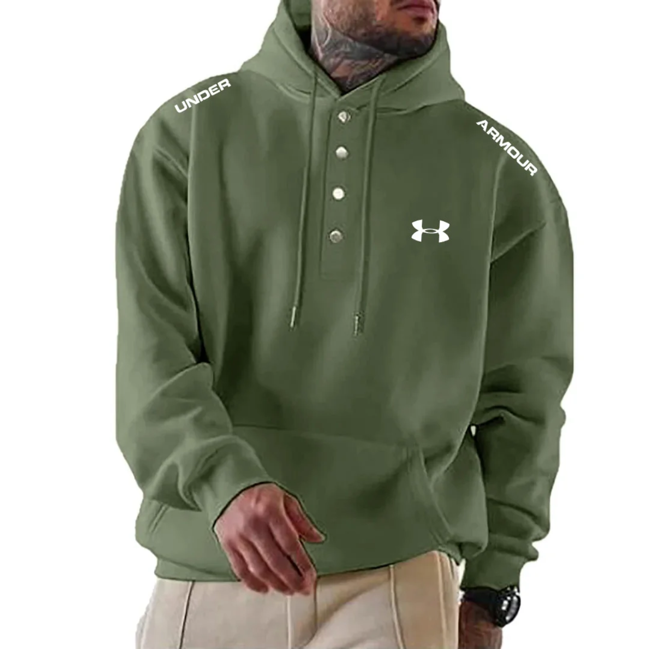 2026 Modern knapp-hoodie - Utförsäljning