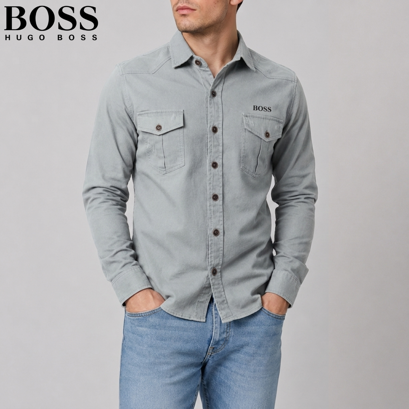 Modern Denimskjorta || Utförsäljning