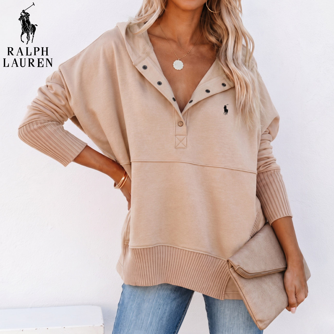 Oversized Snap-Neck Ribbad || Utförsäljning