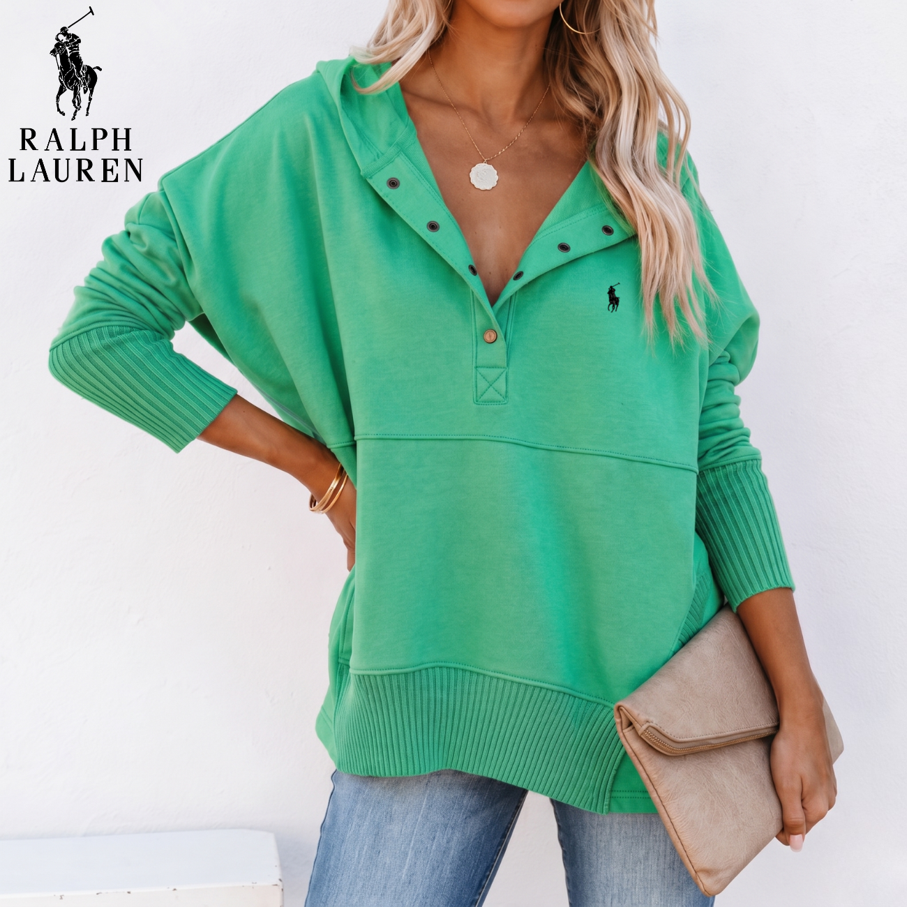Oversized Snap-Neck Ribbad || Utförsäljning