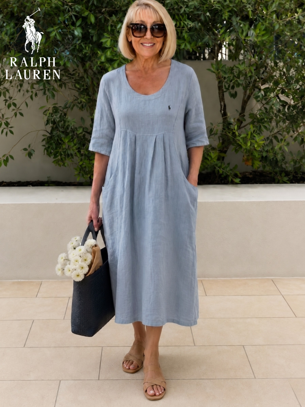 Coastal Linen Veckad Midi || Utförsäljning