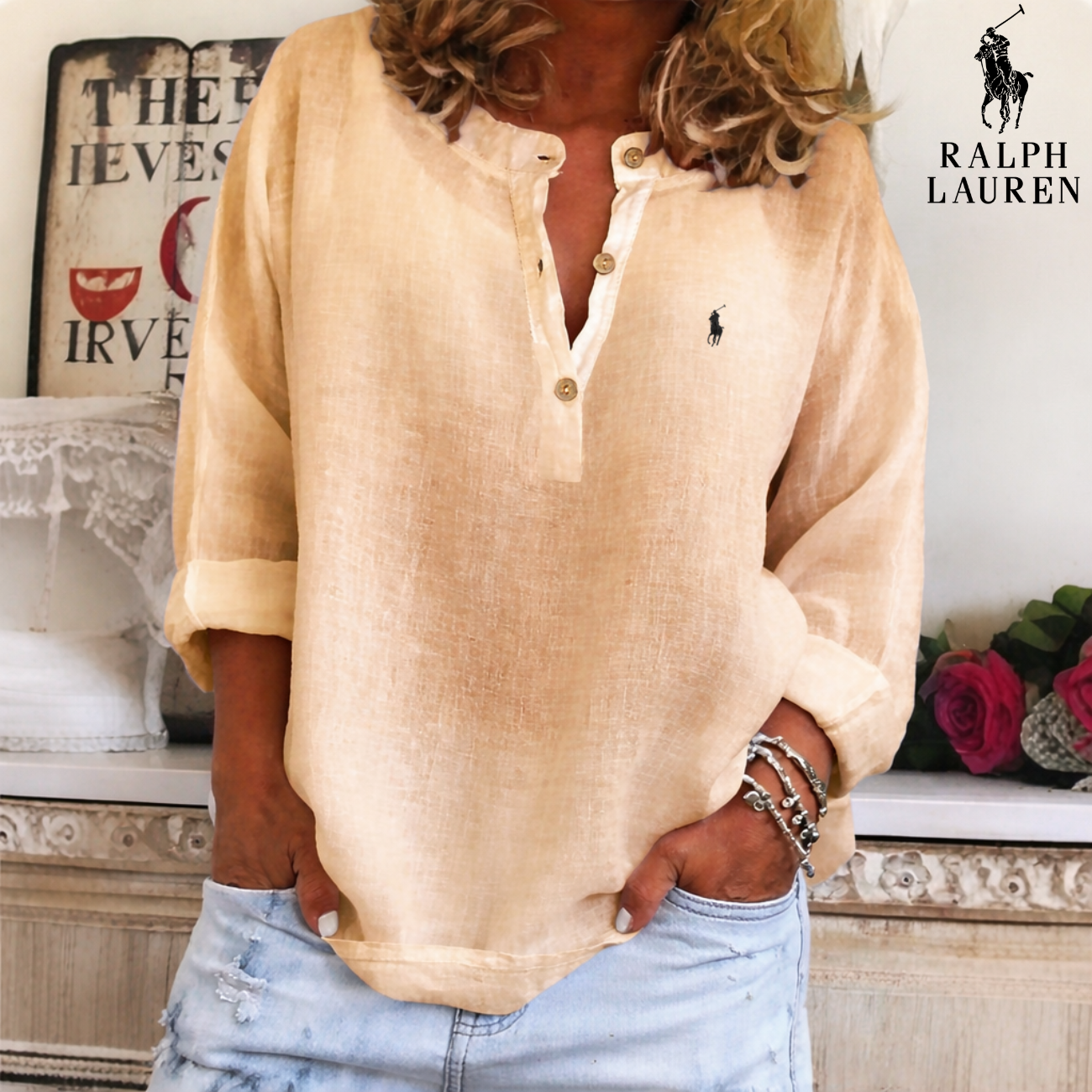 2026 Linen Breeze Henley-skjorta || Utförsäljning