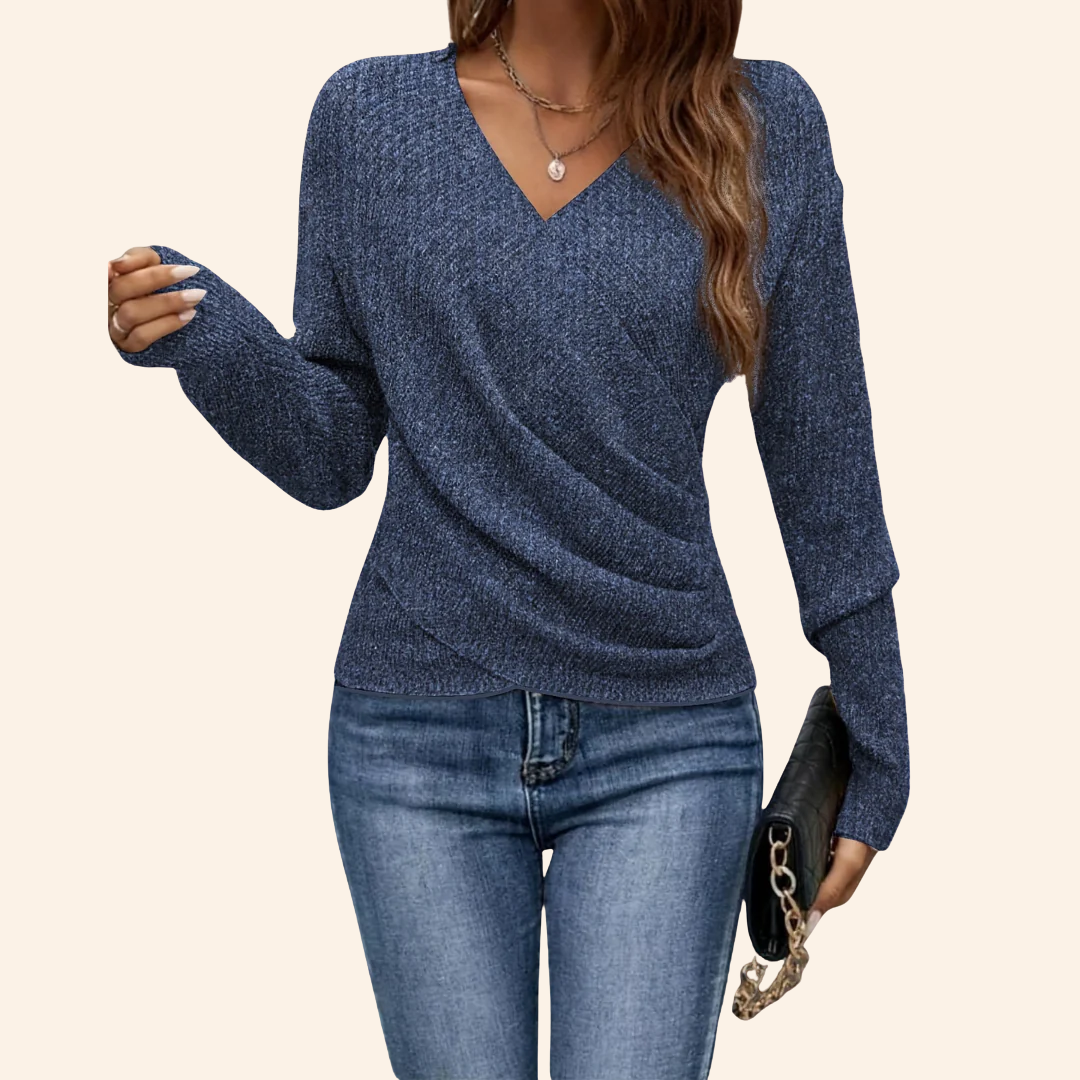 Freja | Elegant wrap-top med V-ringning