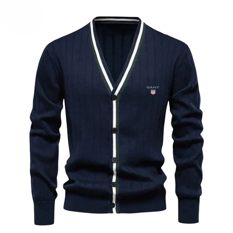 Tidlös Ribbad V-Hals Cardigan || Utrensningsrea