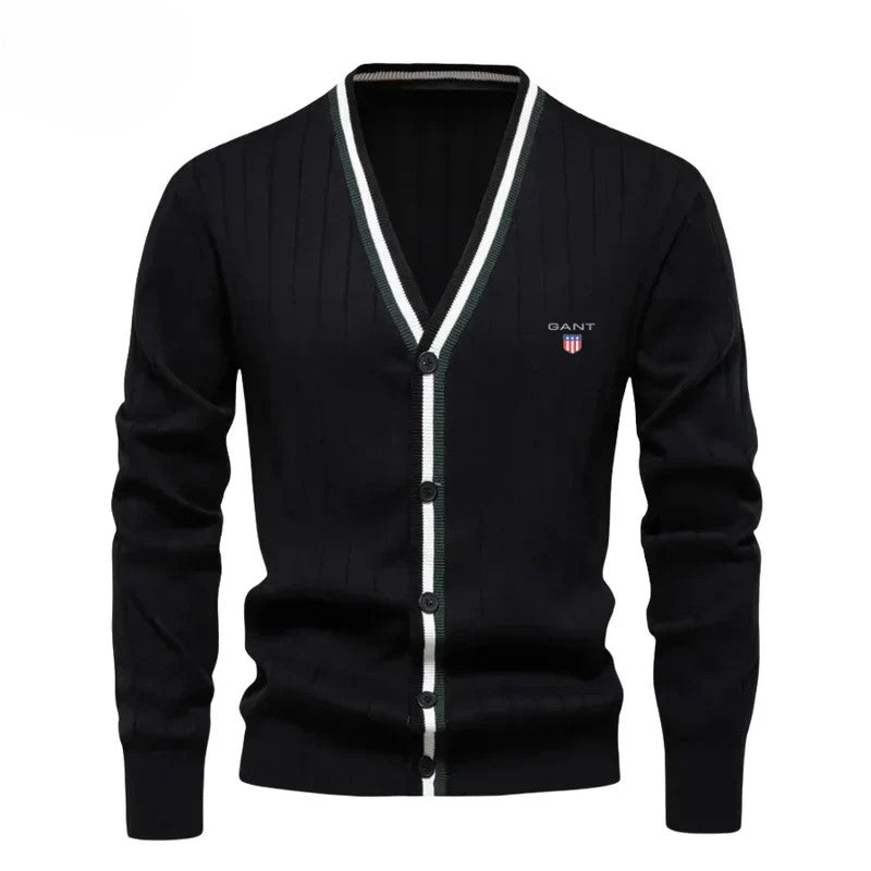 Tidlös Ribbad V-Hals Cardigan || Utrensningsrea