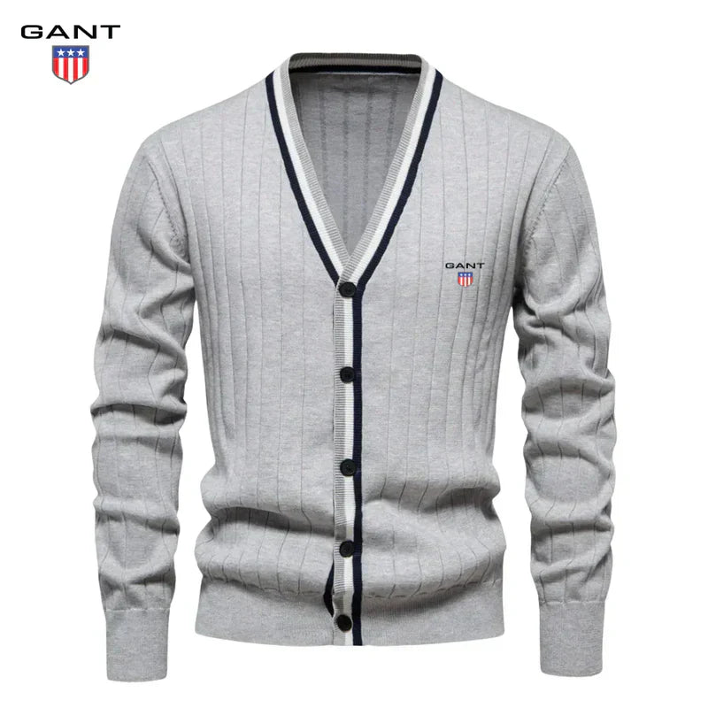 Tidlös Ribbad V-Hals Cardigan || Utrensningsrea