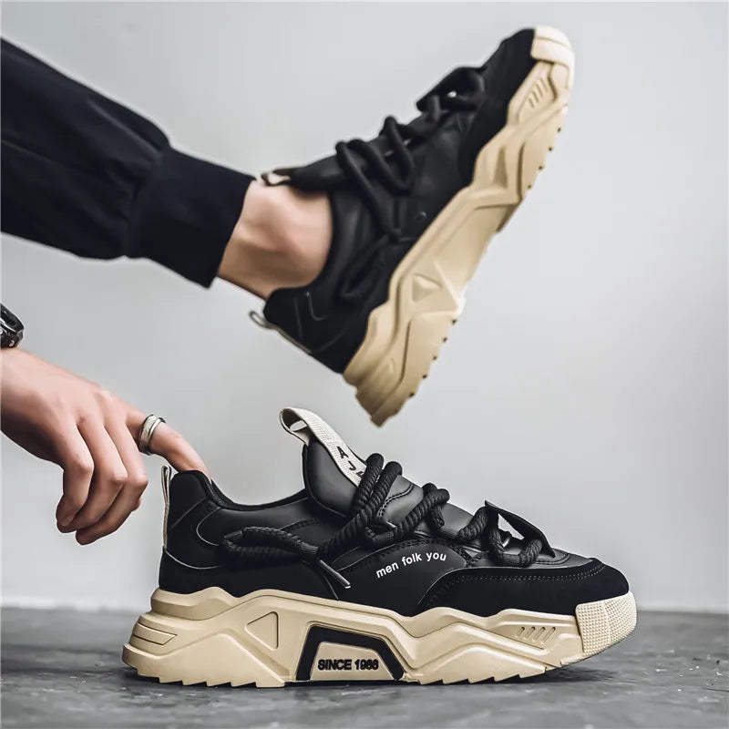 Rocco lädersneakers med lågt skaft