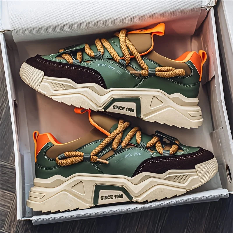 Rocco lädersneakers med lågt skaft