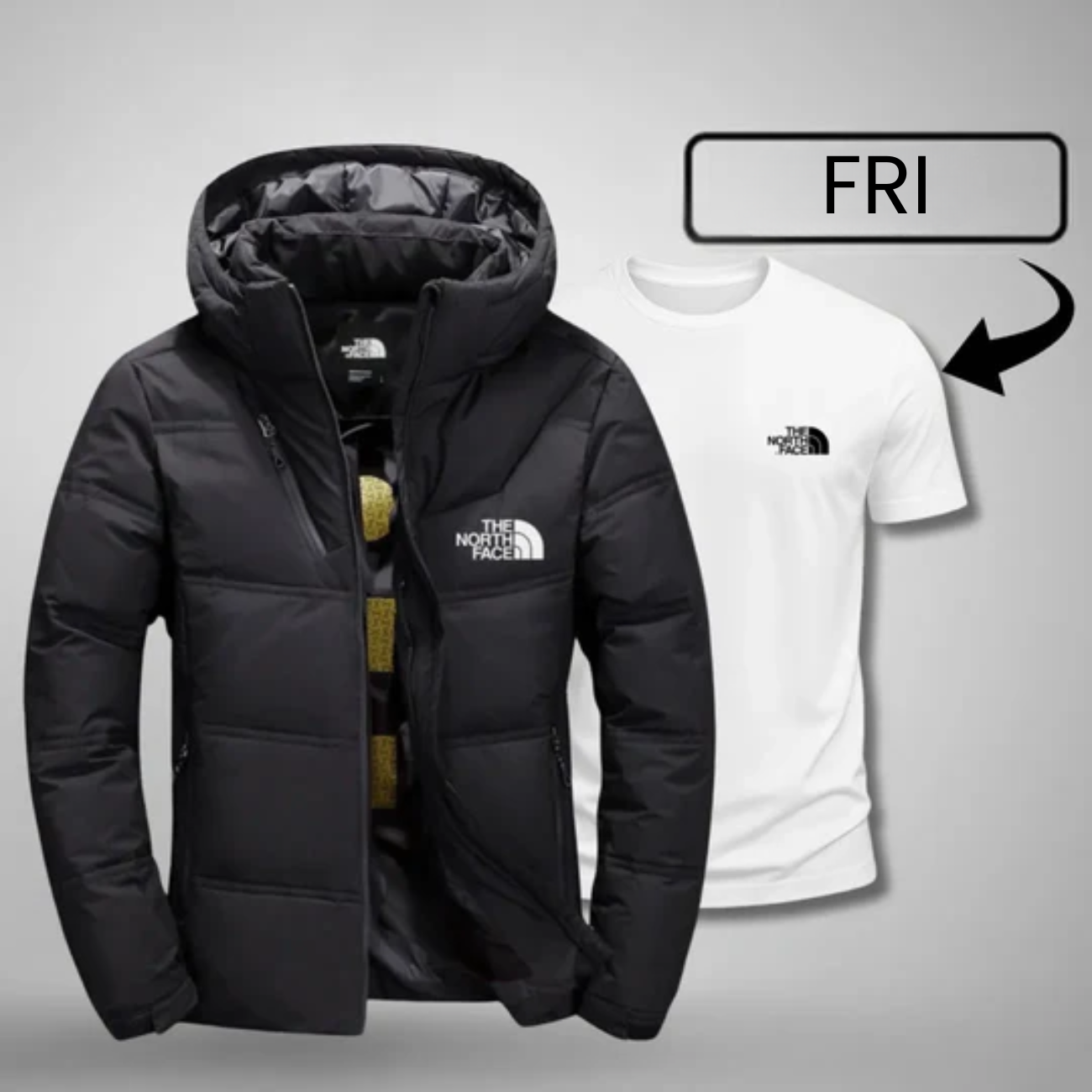 Pufferjacka för kallt väder + T-shirt || Utförsäljning