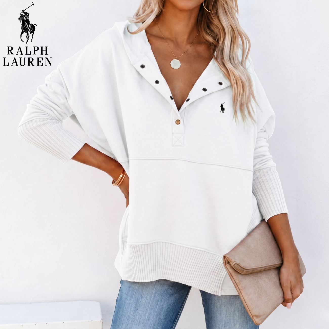 Oversized Snap-Neck Ribbad || Utförsäljning