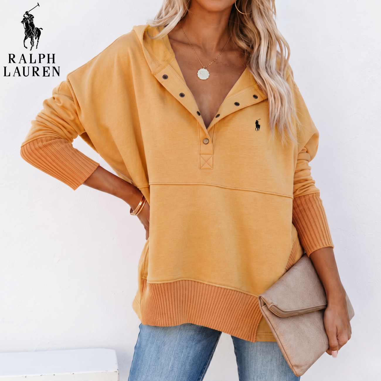 Oversized Snap-Neck Ribbad || Utförsäljning
