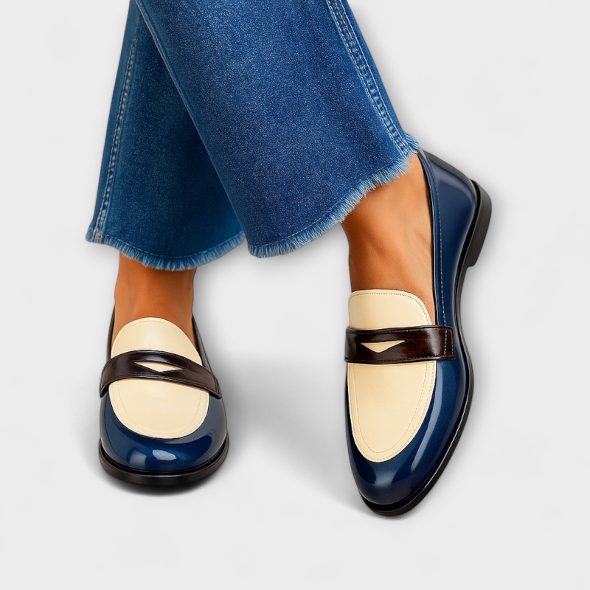 Claudia - Kontrastfärgade loafers